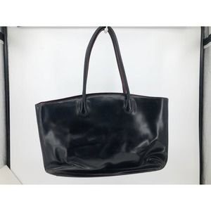 Lodis Briefcase Bag Black Leather Red Trim